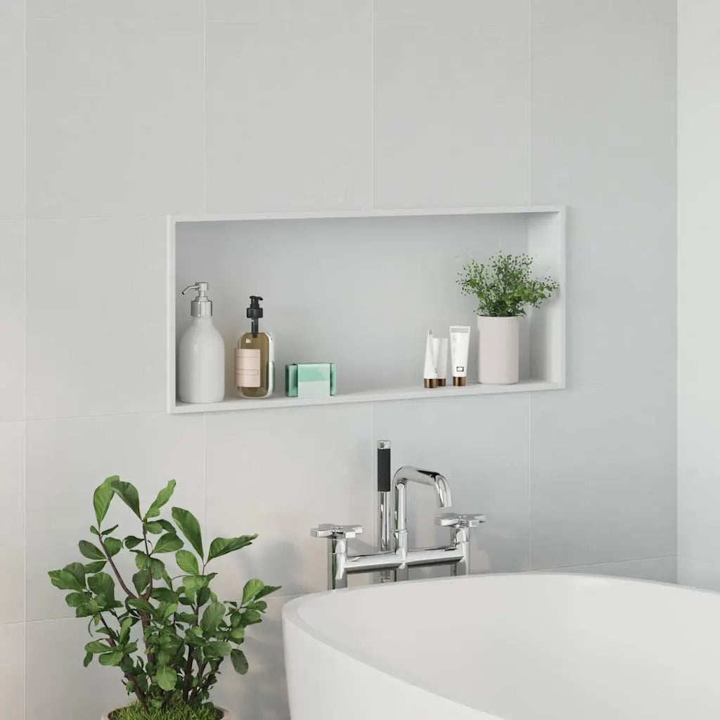 Nicchia per doccia Bianco 75 x 30 x 9,5 cm Acciaio inossidabile 42012673