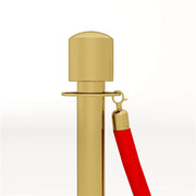 COLONNINE SEGNAPERCORSO IN ACCIAIO INOX ORO CON CORDA VELLUTATA ROSSA DI 1.5 M E BASE RIEMPIBILE Ø 32X96 CM
