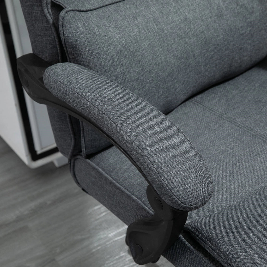 EasyComfort Sedia da Ufficio Ergonomica ad Altezza Regolabile con Braccioli e Poggiapiedi, 66x70x115-123 cm, Grigia