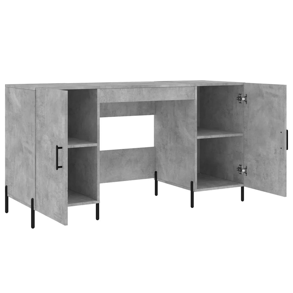 Scrivania Grigio Cemento 140x50x75 cm in Legno Multistrato 829560