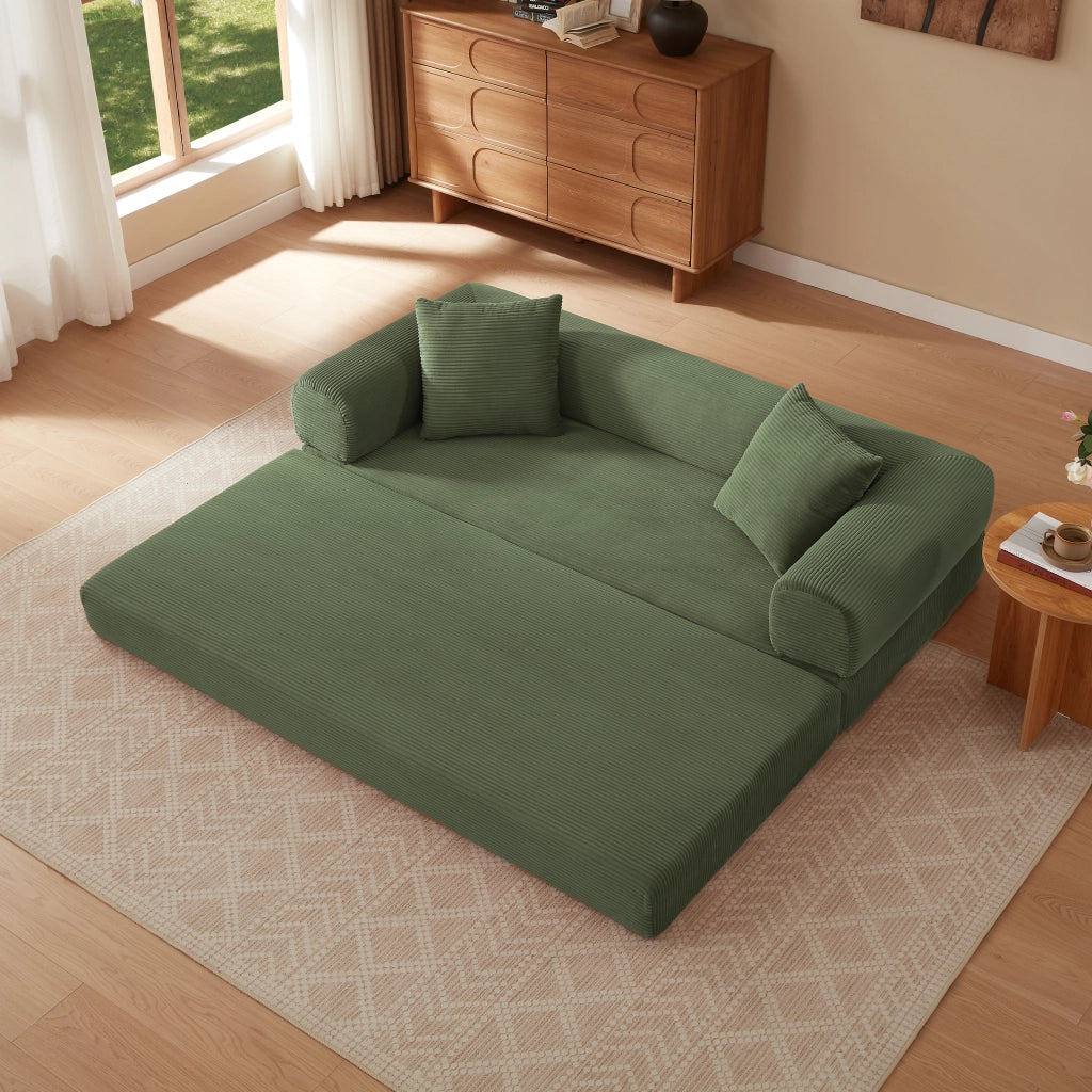 DIVANO LETTO modulare 41 x 41 x 99 cm verde in schiuma