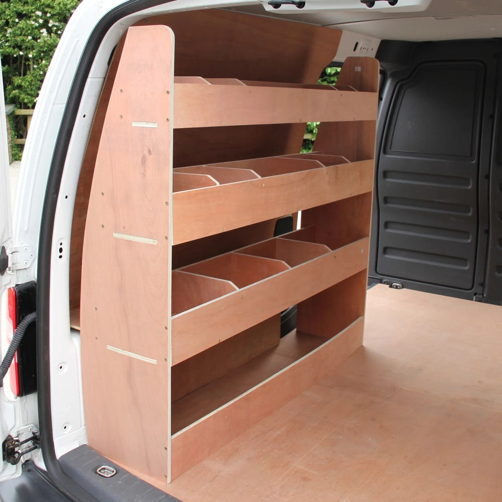 Kit moquette nera e scaffalatura in legno per furgone Caddy SWB