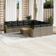 Set Divani da Giardino 12 pz con Cuscini Grigio in Polyrattan 3226438