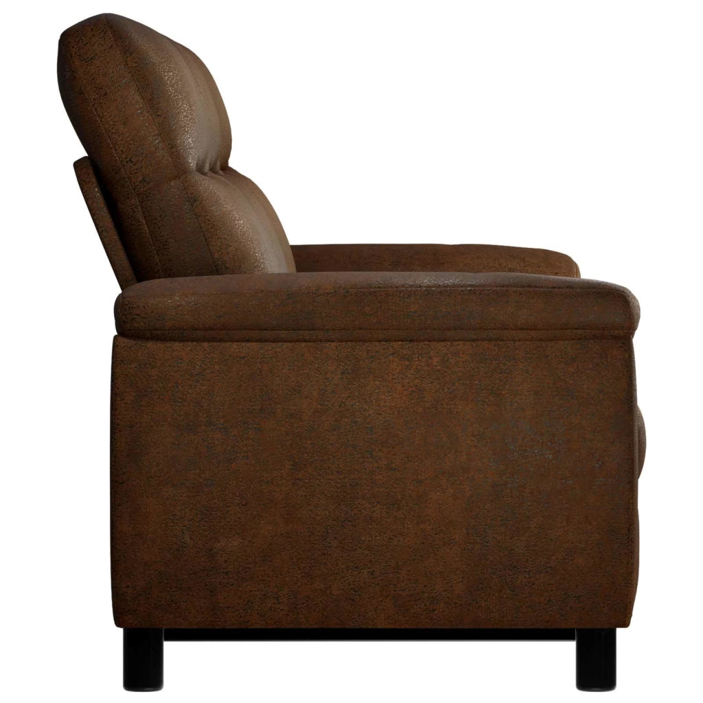 Divano Marrone 214 x 90 x 95 cm Pelle Scamosciata Sintetica 42040983