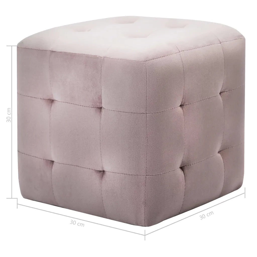 Pouf 2 pz Rosa 30x30x30 cm in Velluto 278388