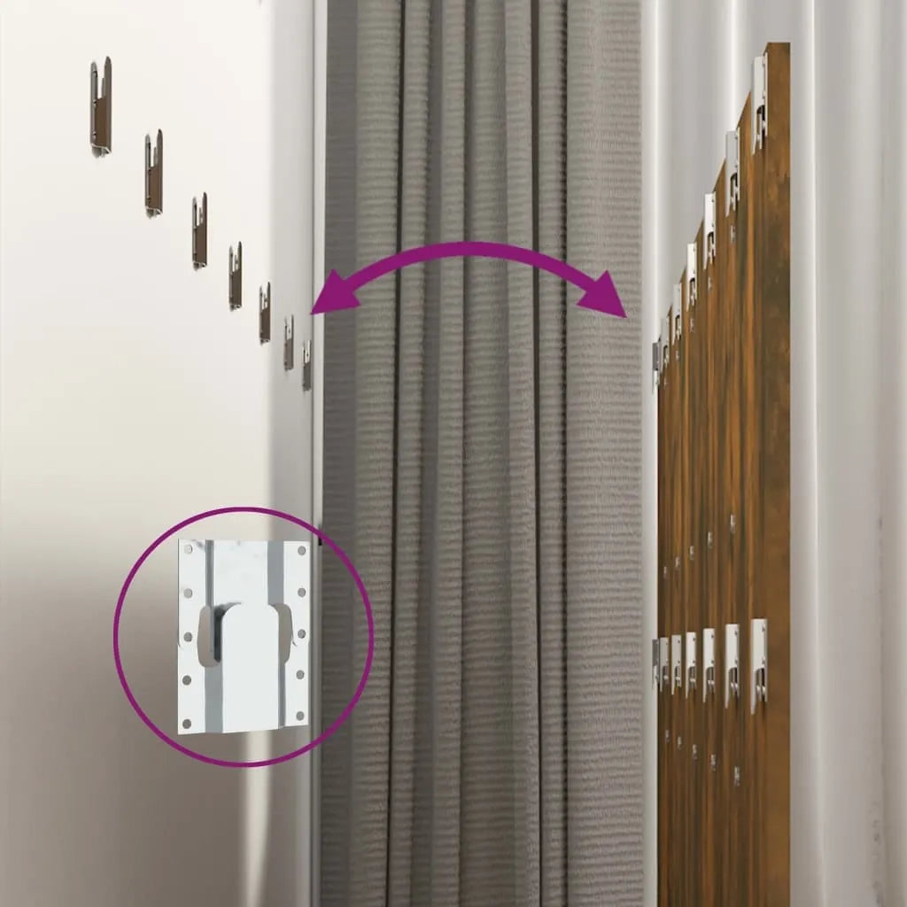 Testiera Letto con Comodini-Testiera con Contenitore in Legno Multistrato Rovere Fumo 963028