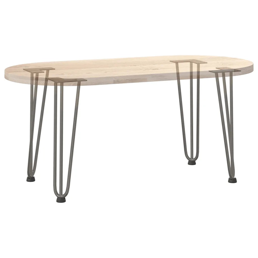 Gambe a forcina per tavolino 4 pz in acciaio naturale 42 cm in acciaio massiccio 4012443
