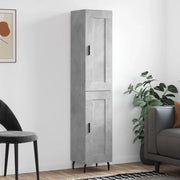 Credenza-Buffet-Armadio da cucina Grigio Cemento 34,5x34x180 cm in Legno Multistrato 882708