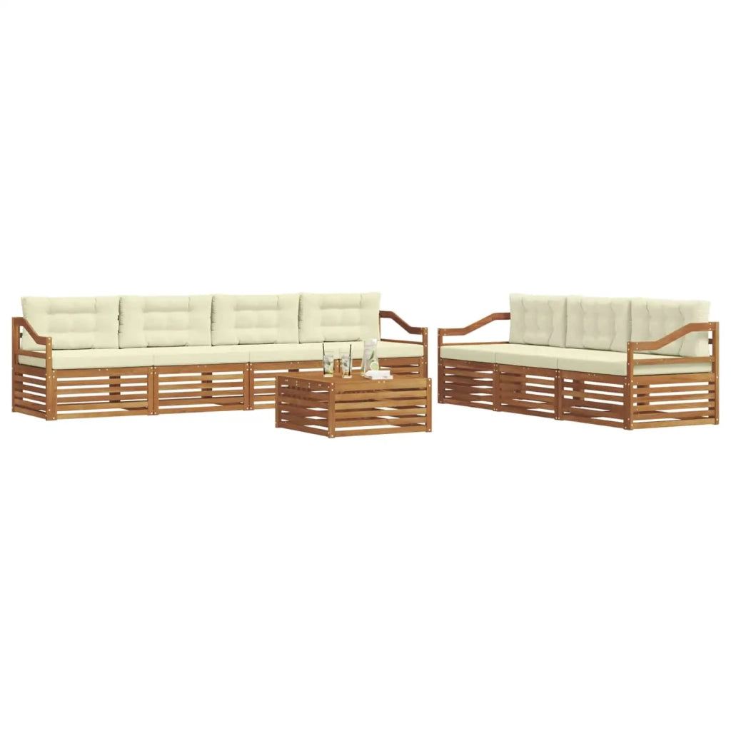 Set di divani da esterno con cuscino 8 pcs Naturale e Crema 3373155