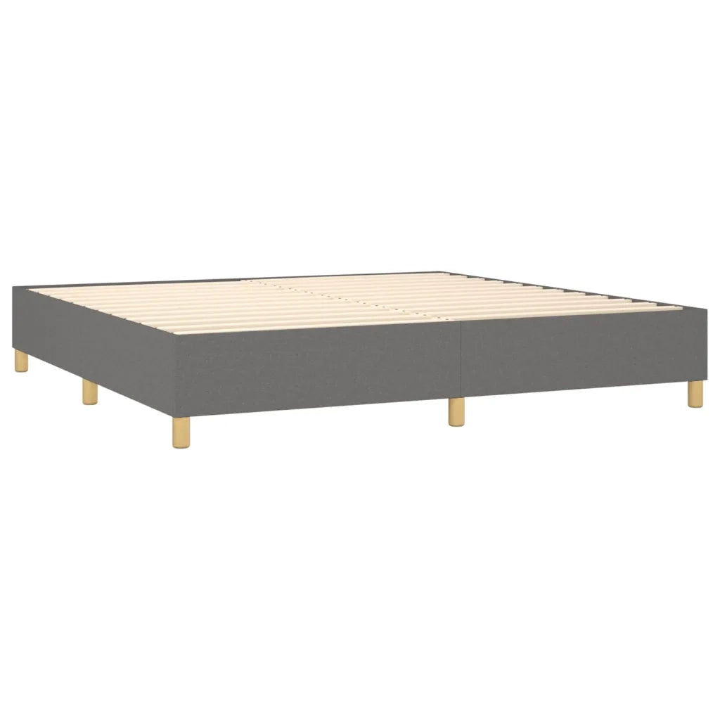 Giroletto a Molle con Materasso Grigio Scuro 200x200 cm Tessuto 3137182