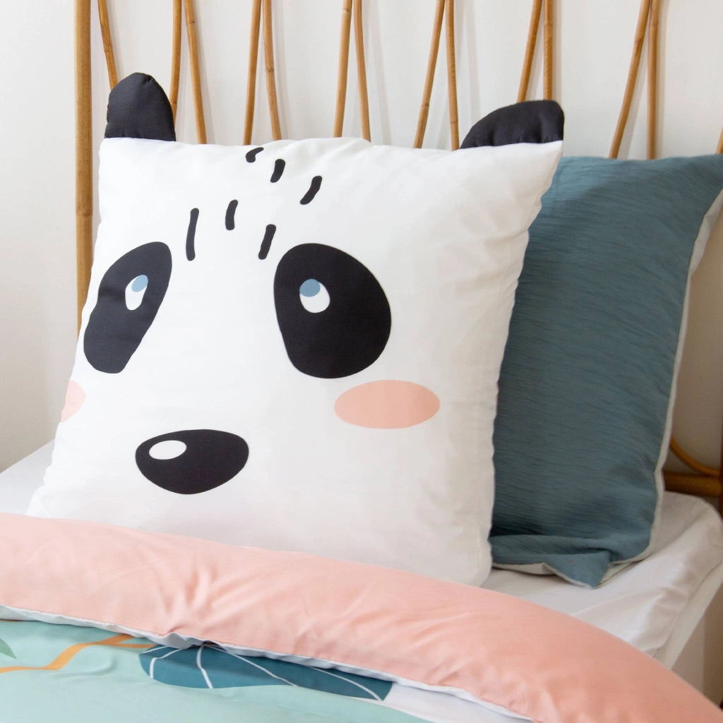 Set biancheria da letto in microfibra reversibile con stampa di panda,