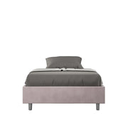 BS COM Letto una piazza e mezza contenitore imbottito 130x190 microfibra glicine