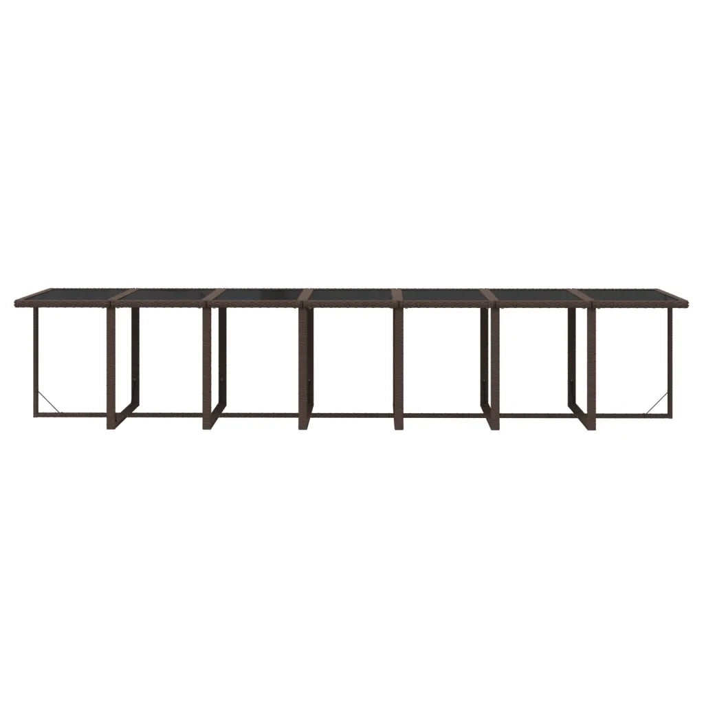 Set da Pranzo per Giardino 19 pz con Cuscini Polyrattan Marrone cod mxl 40264