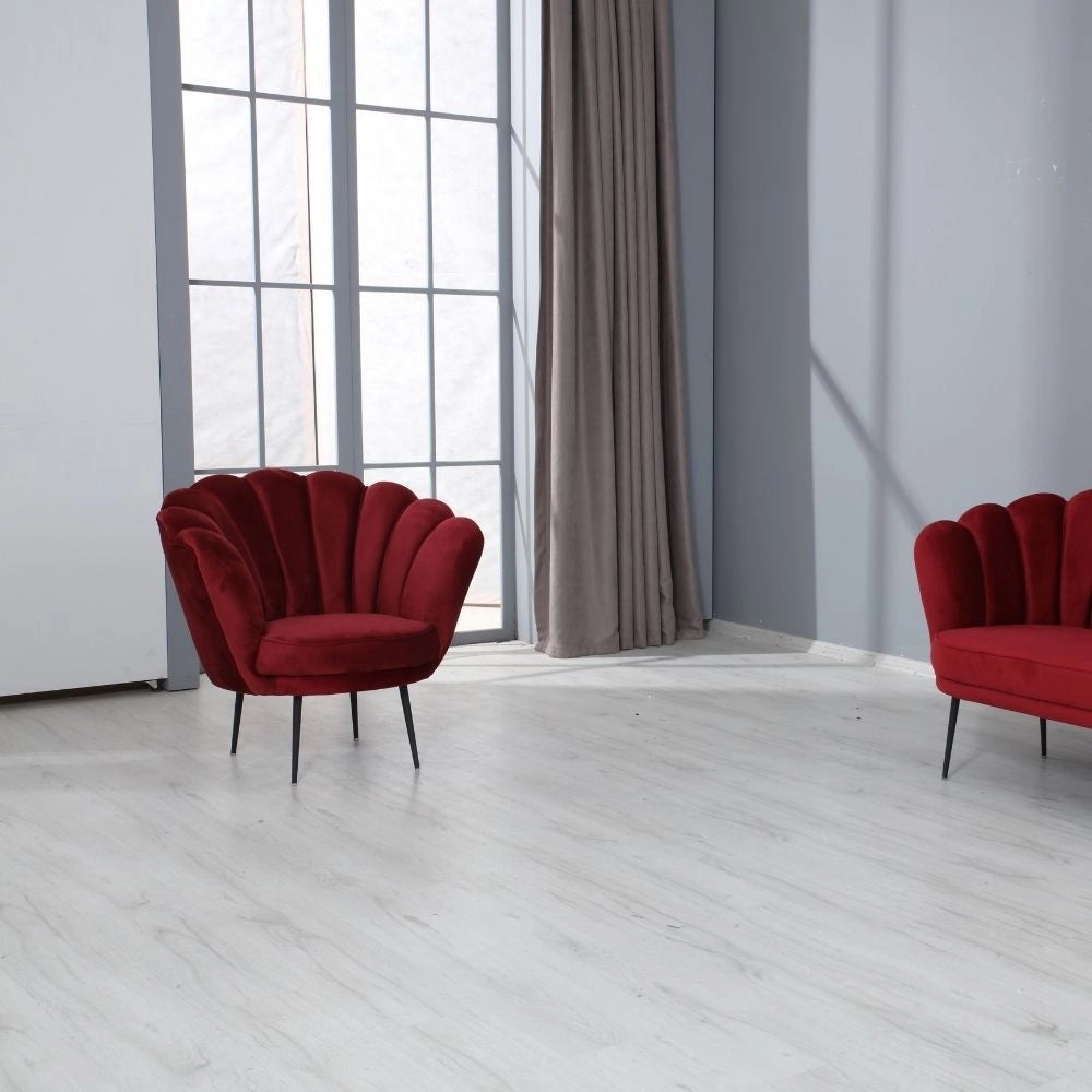 Poltrona a conchiglia Orel in velluto Riviera10 rosso