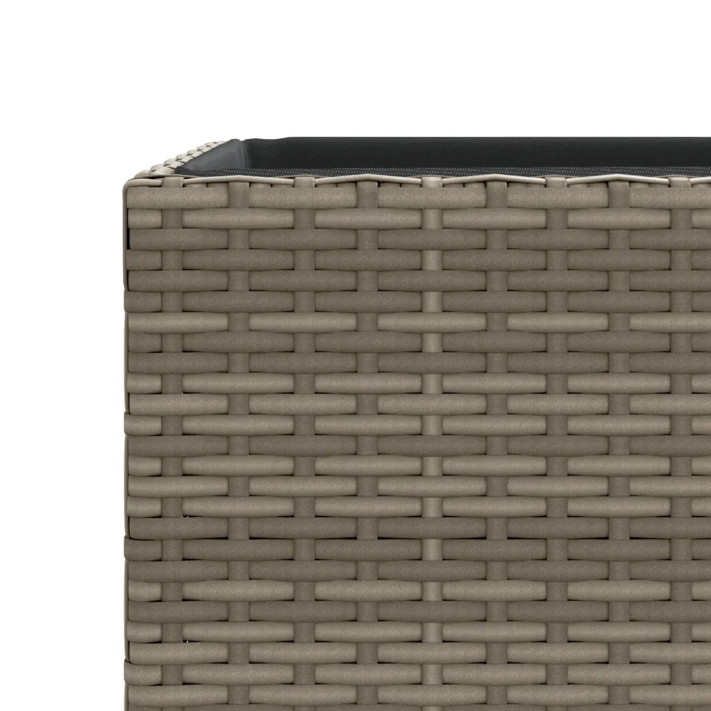 Fioriera da Giardino Grigia 30x30x60 cm in Polyrattan 366412