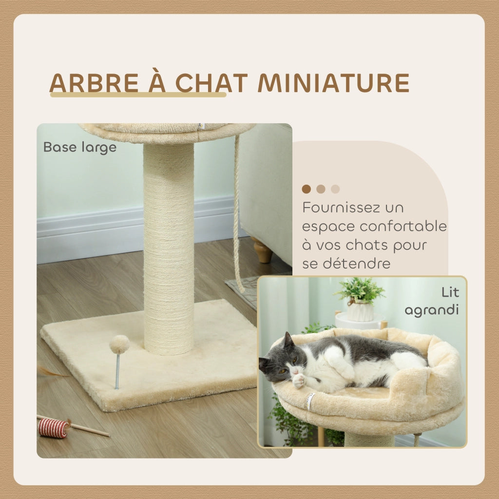 Arbre ¨¤ chat grattoir con piattaforma, palla e corda ¨C zephmum ¨C 55x55x83 cm