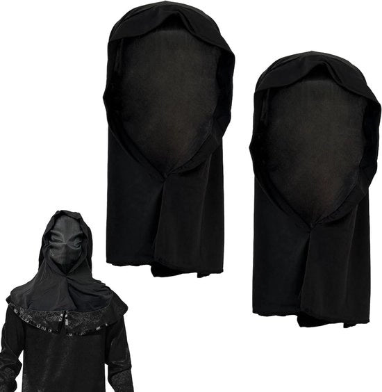 2 pezzi di mantello gugel medievale con cappuccio per adulti per costume da Halloween.