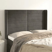 Testiera ad Orecchio-Testata con Orecchie GrigioScuro 147x16x118/128cm in Velluto 686057