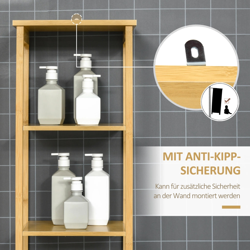 Mobile bagno alto bamb¨´ ¨C Xylo ¨C con anta a lamelle e 3 ripiani, 34x30x173 cm