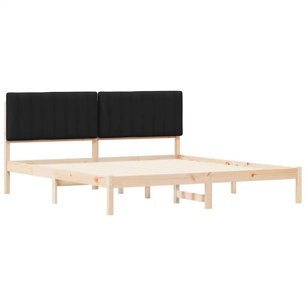 Letto con Testiera Rivestita Nero 180 x 200 cm 878031