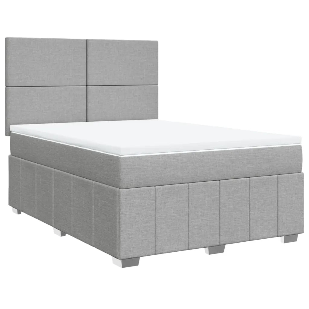 Giroletto a Molle con Materasso Grigio Chiaro 160x200cm Tessuto