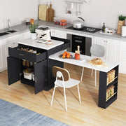 Isola Cucina con Tavolo Allungabile per 4-6 Persone ¨C Xylo ¨C con Cassetti, Ripiani e Presa Elettrica