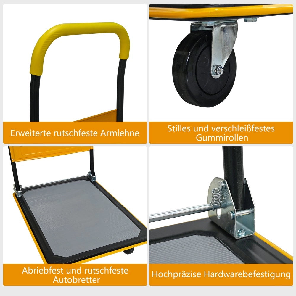 Carrello Piattaforma Pieghevole ¨C MINIMAL ¨C 150 kg, Ruote 360¡ã, Giallo