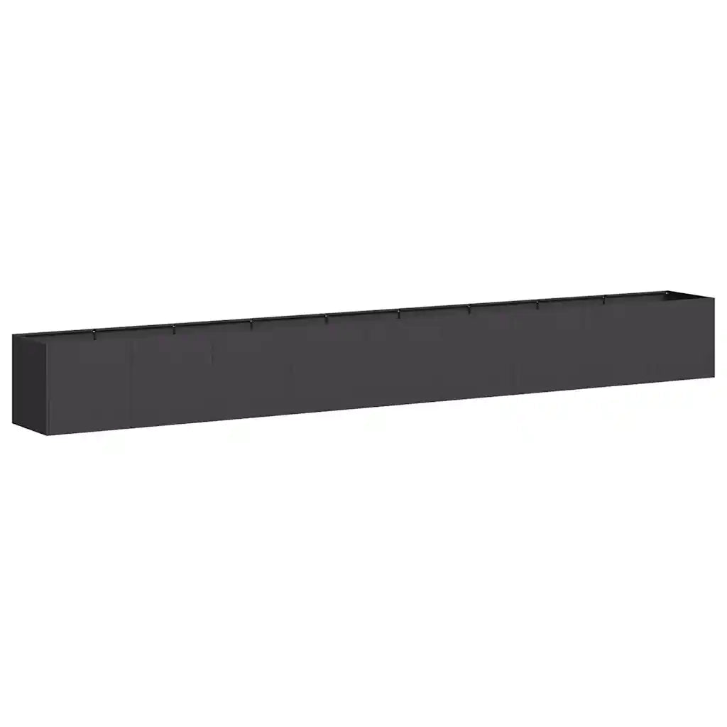 Fioriera Nera 360x40x40 cm in Acciaio Laminato a Freddo 860696