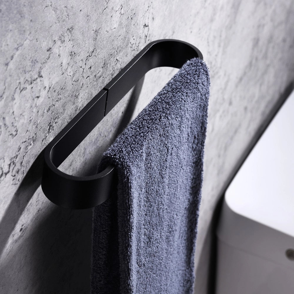 Portasalviette 25 cm nero serie evolution - fissaggio con biadesivo o ad incollo