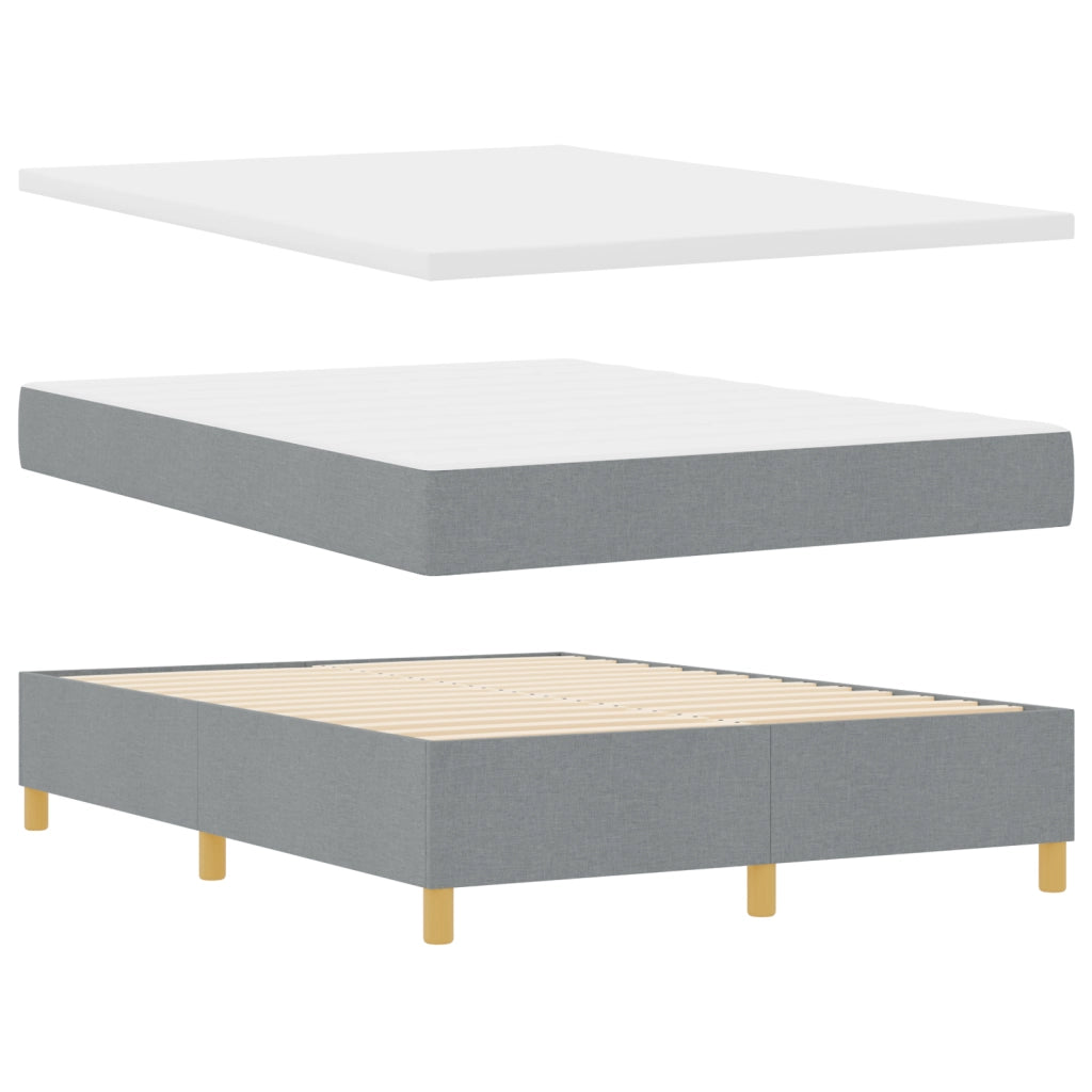 Letto con Box Spring e Materasso Grigio Chiaro 140x190 cm Tessuto
