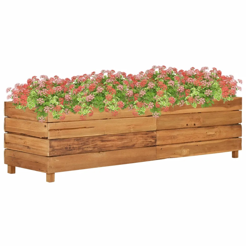 Letto Rialzato 150x40x38 cm Legno di Teak di Recupero e Acciaio