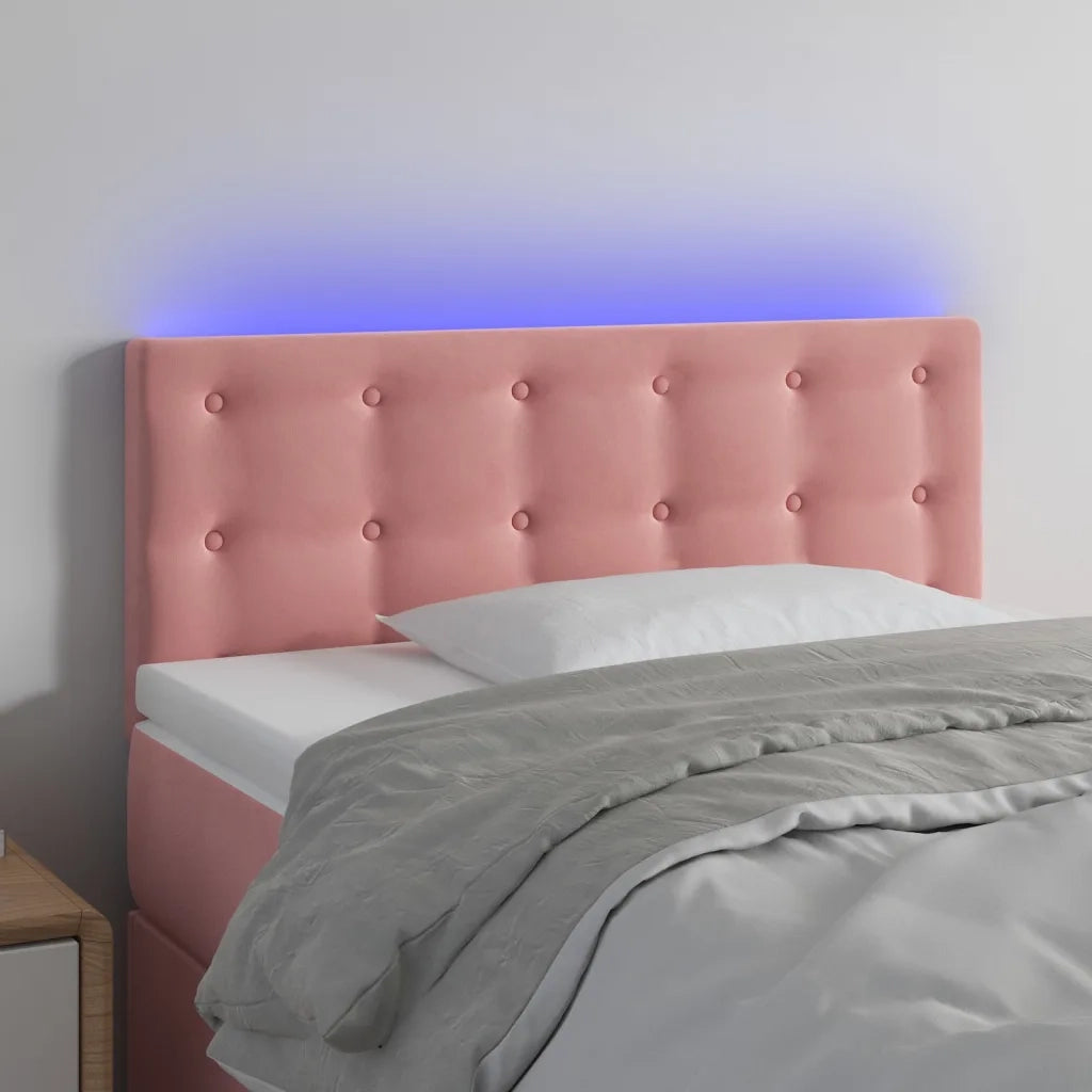 Testiera a LED-Testata con LED Rosa 90x5x78/88 cm in Tessuto 984134