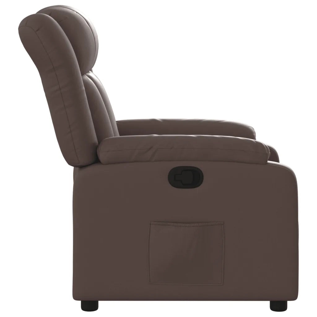 Divano Sedia-Poltrona Reclinabile Marrone in Similpelle 396075
