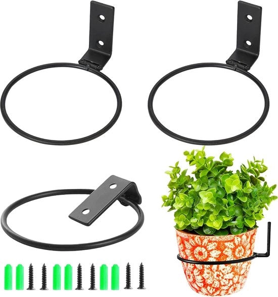 Hanger per piante in metallo - 15cm - 6 pollici - per giardino e balcone - nero