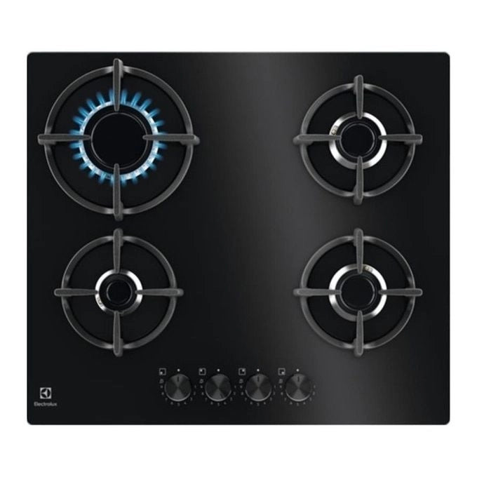 Electrolux EGG64272K piano cottura Nero Da incasso 60 cm Piano cottura a gas su vetro 4 Fornello(i)