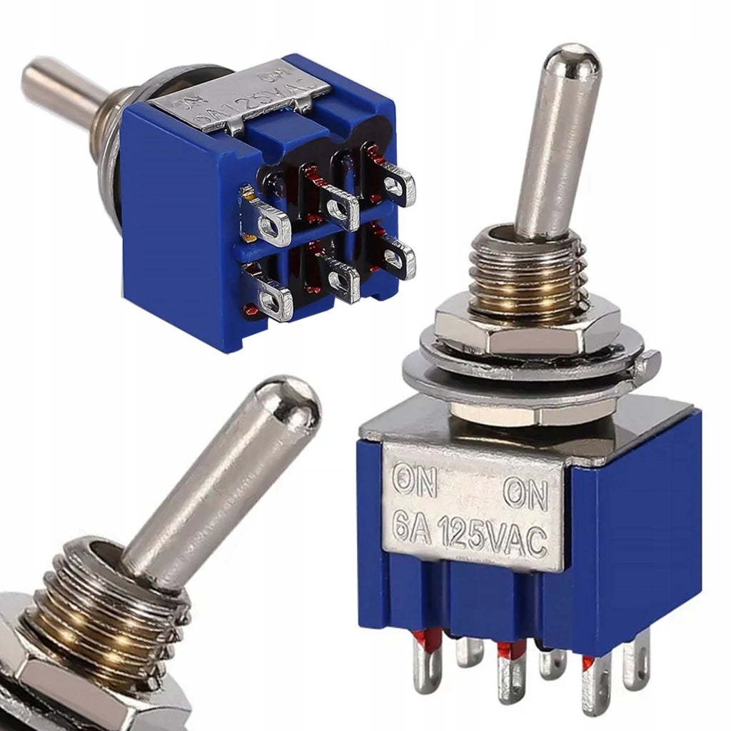 Interruttore a Levetta MTS-202 ON-ON – Alta Qualità, 3A 250V / 6A 125V | 6 Contatti, 2 Posizioni