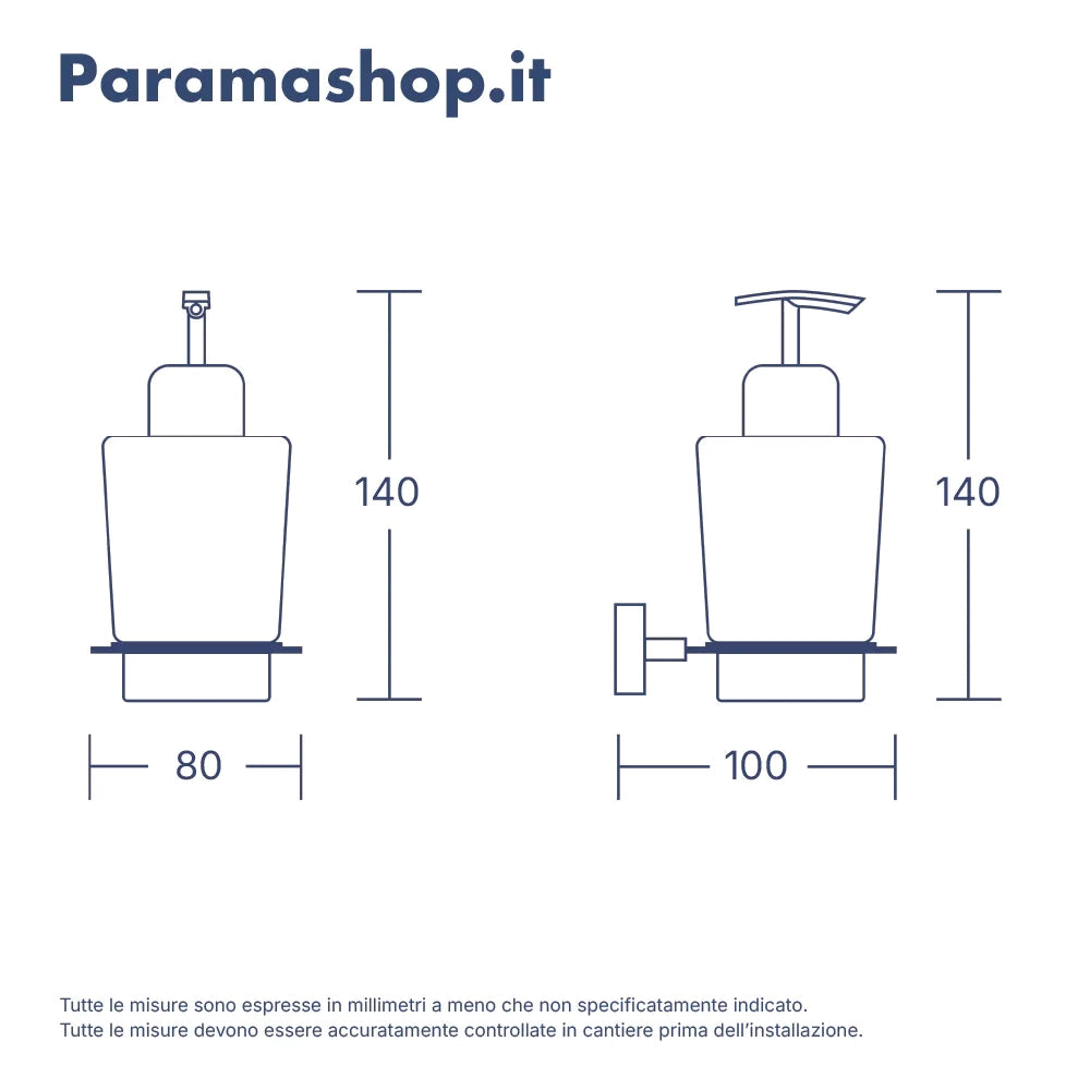 Set da bagno 2 accessori cromato: dispenser e porta scopino | Arch