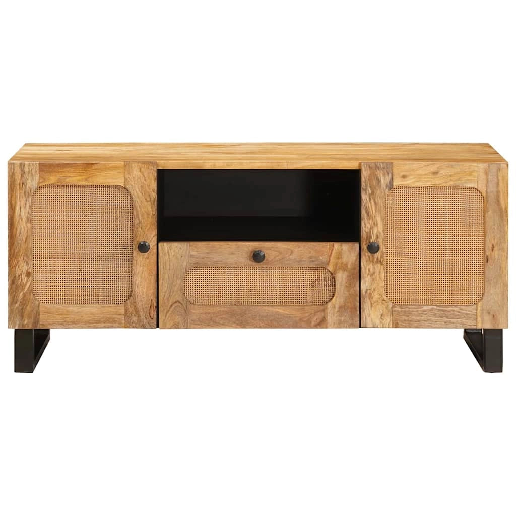 Mobile TV moderno e compatto con pratico spazio di archiviazione 105 x 33 x 46 cm in legno massello di mango marrone 02_0057790