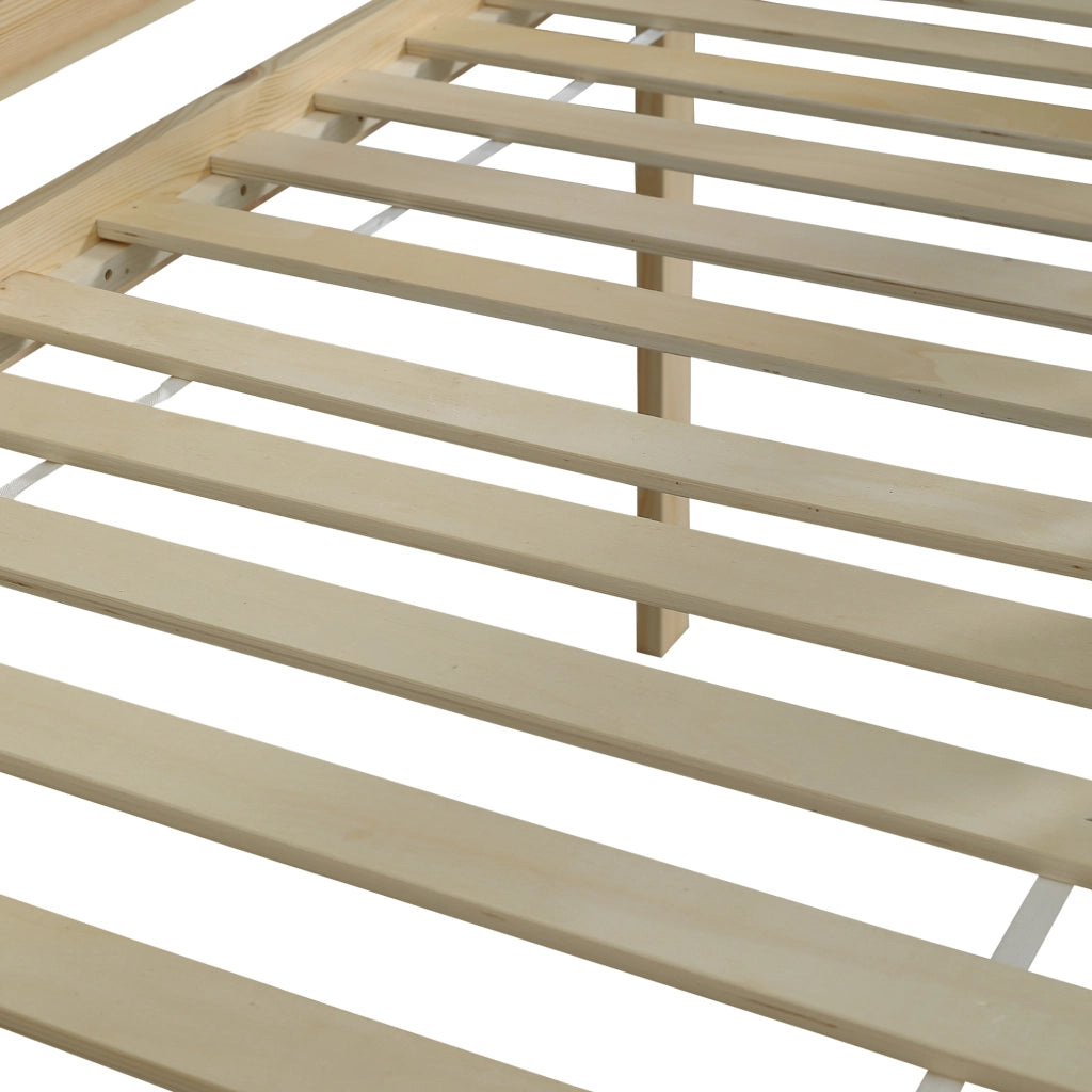 Letto a soppalco per bambini 90x200 cm con scala a tre gradini e tetto