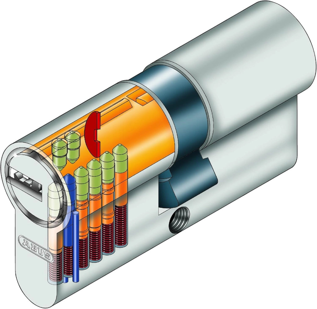 KEC-SNPZ - Cilindro a bottone per porte esterne, 40 x 30, nichelato opaco