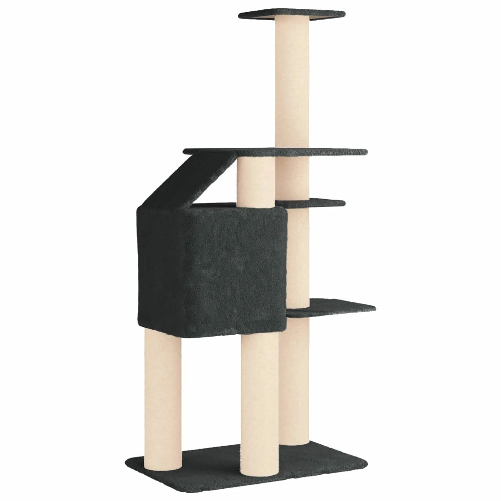 Albero per gatti con pali per graffiare in sisal Grigio Scuro 42033068