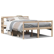 Letto matrimoniale | Letto per adulti | Letto per Anziani con Testiera 120x200 cm Legno Massello Pino