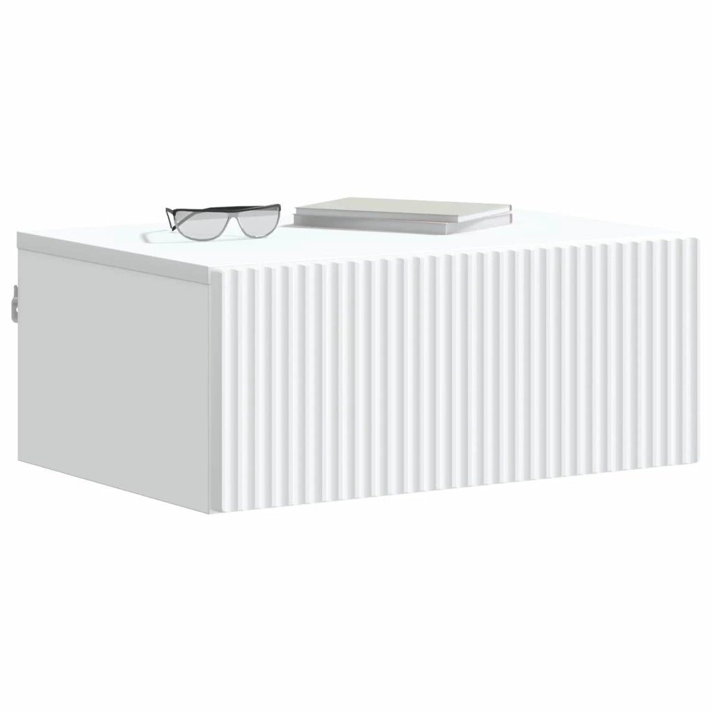Mobiletto da notte a muro 2 pcs Bianco 49 x 34,5 x 20 cm