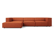 Cosmopolitan Design - Divano angolare sinistro "Arendal" 4 posti in ciniglia terracotta 
