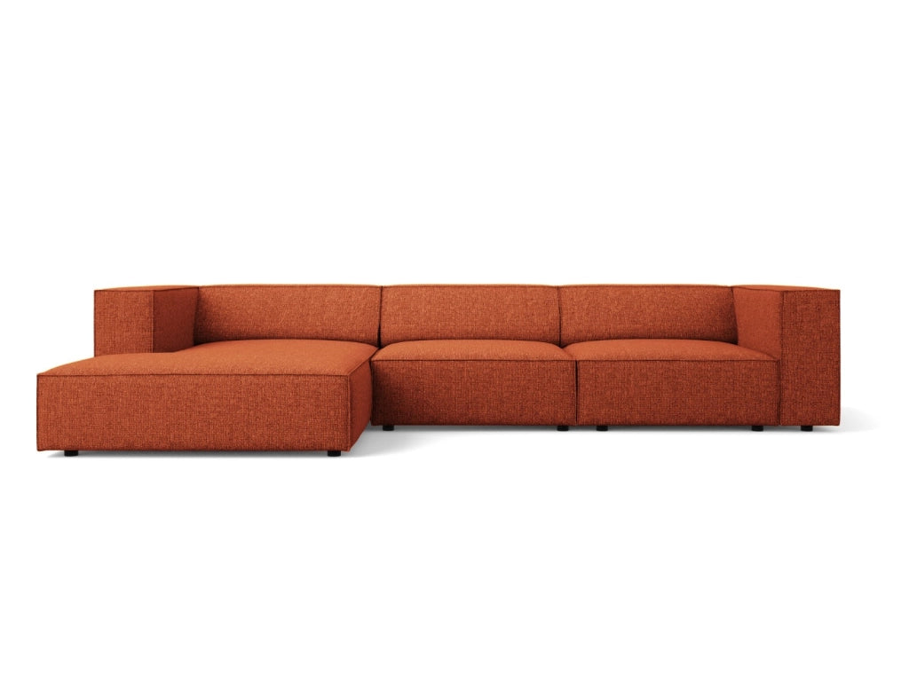 Cosmopolitan Design - Divano angolare sinistro "Arendal" 4 posti in ciniglia terracotta 