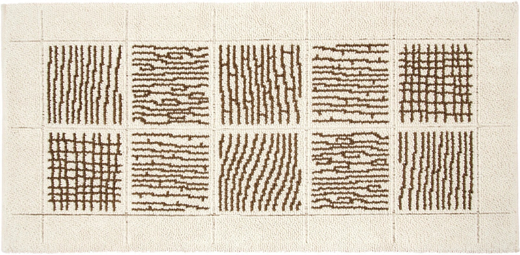 Tappeto Scendiletto Camera Bagno 65x140 cm Shaggy Puro Cotone Assorbente Antiscivolo Beige