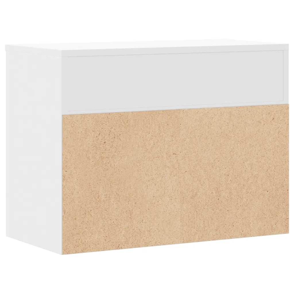 Panca Portascarpe Bianca 60x30x45cm in Truciolato 808738