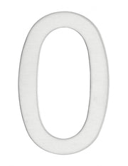Numero 0 adesivo in acciaio inox, altezza 76 mm – THIRARD