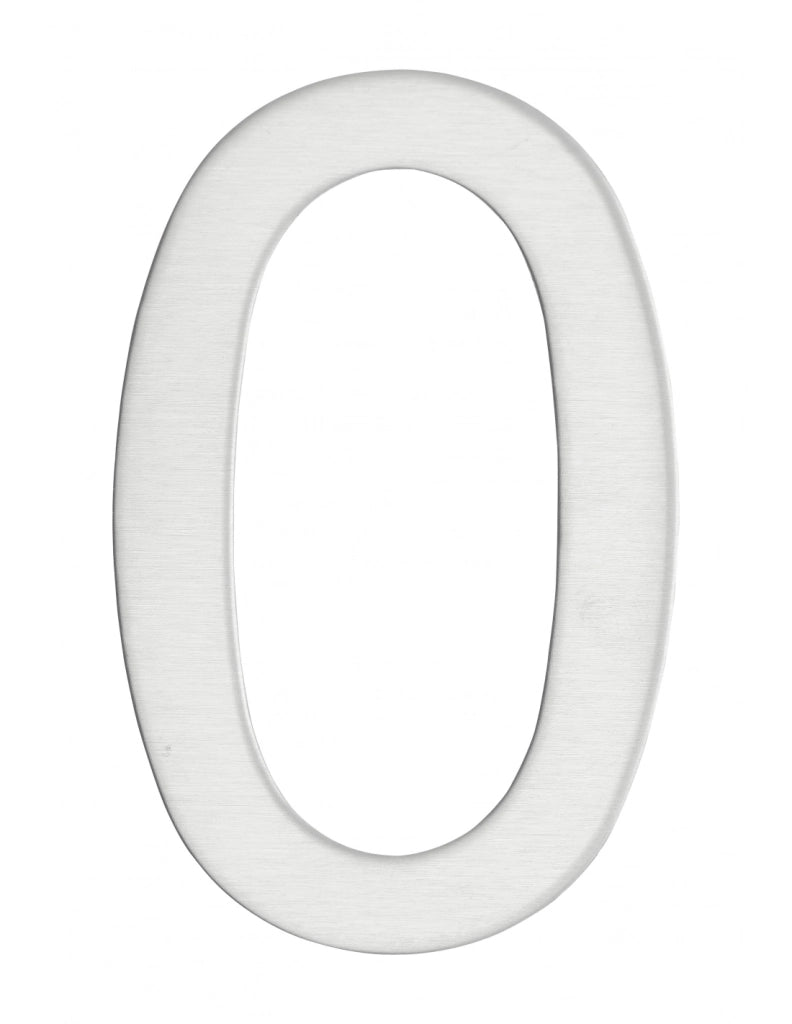 Numero 0 adesivo in acciaio inox, altezza 76 mm – THIRARD