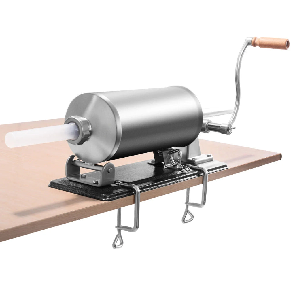 Insaccatrice per salsicce capacità 4 kg 4 tubi per salsicce artigianali design ergonomico acciaio inox argento 20_0021174